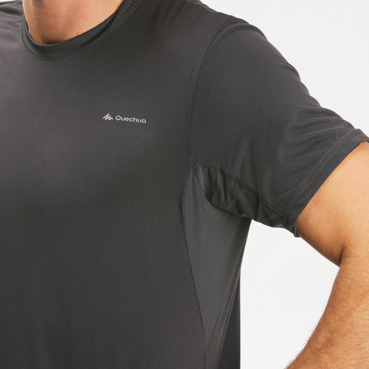 Quechua Men's Hiking Synthetic Short-Sleeved T-Shirt MH100