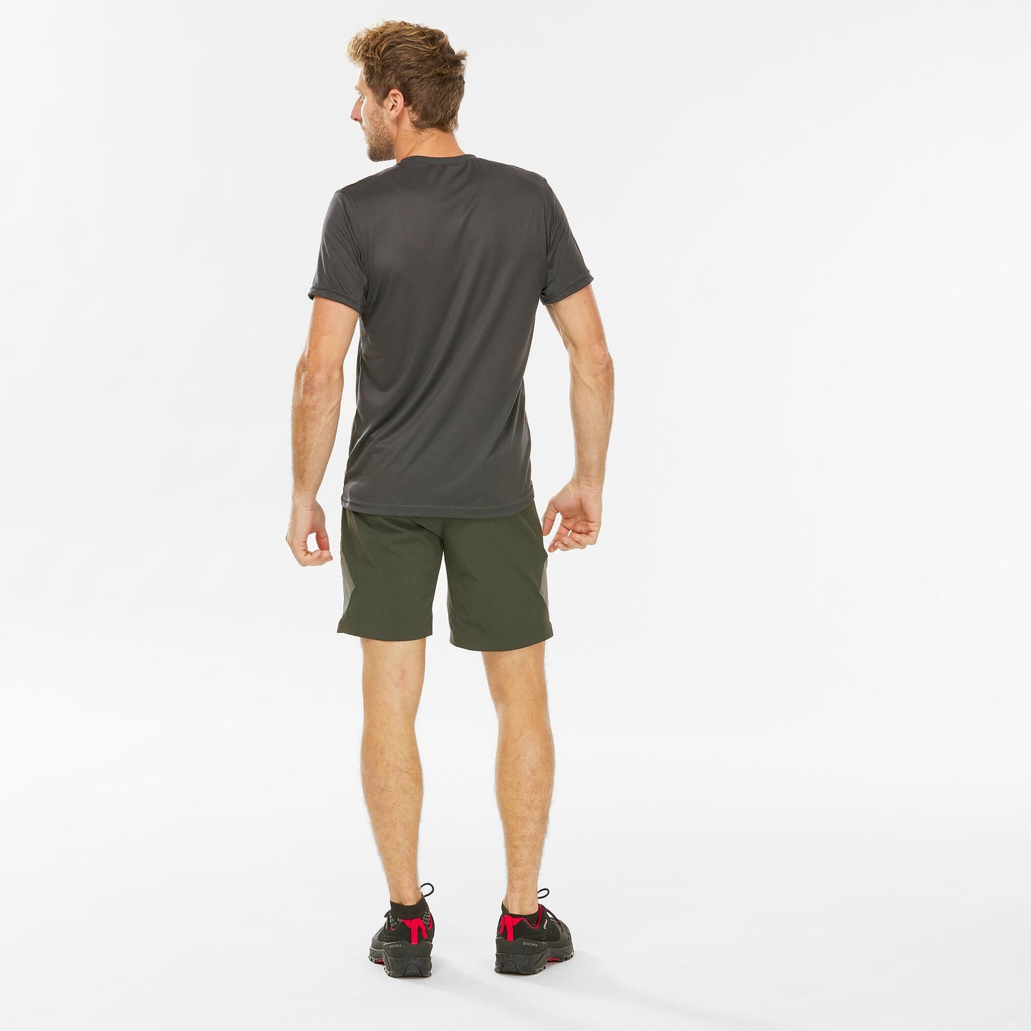 Quechua Men's Hiking Synthetic Short-Sleeved T-Shirt MH100
