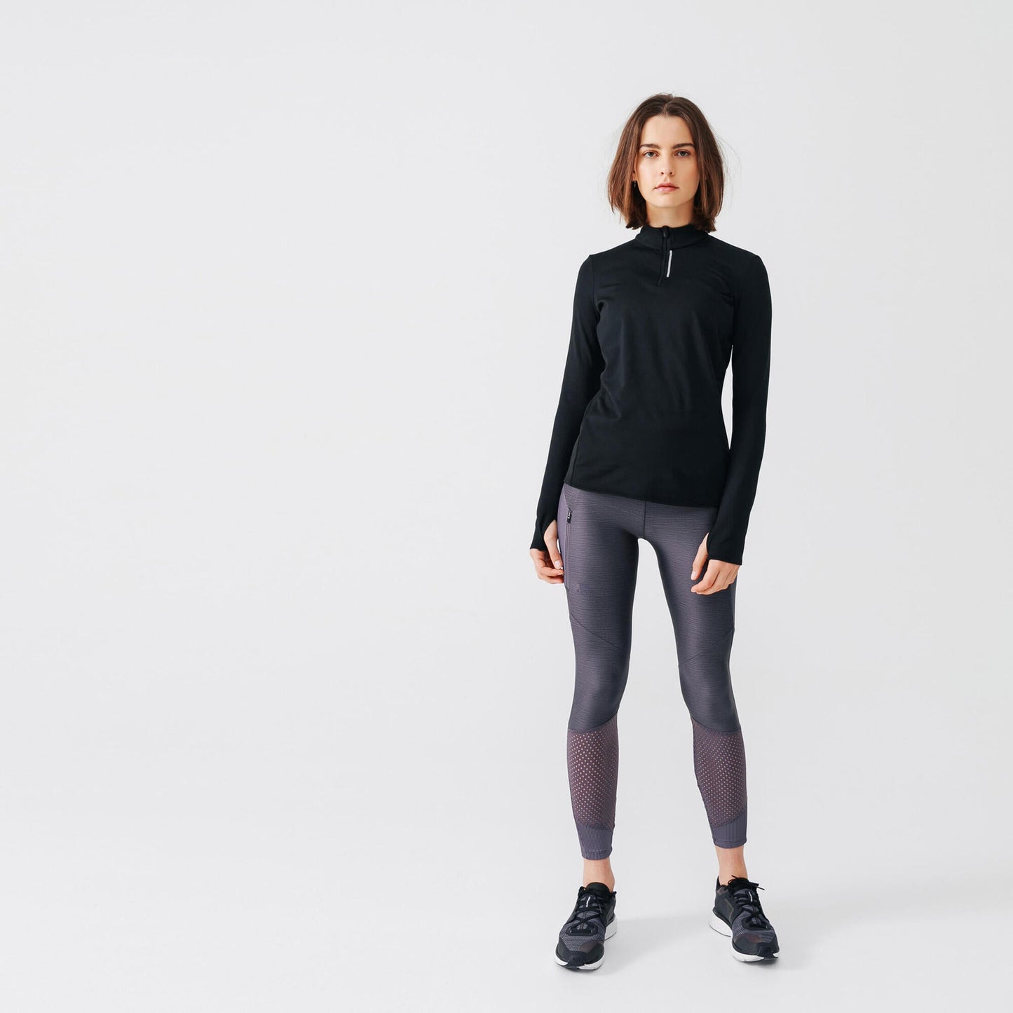 Women's 100 Long-Sleeved Half-Zip Running T-shirt