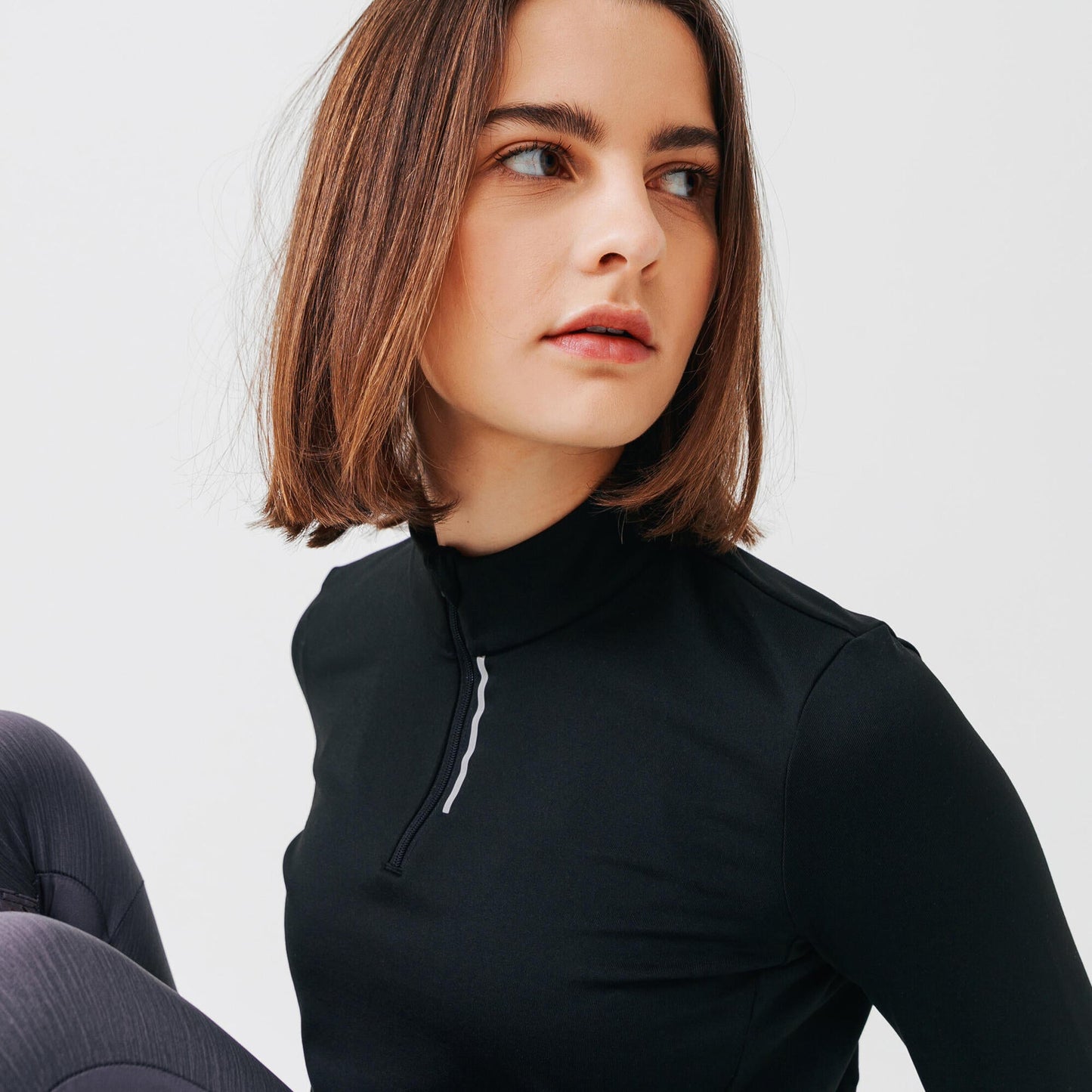 Women's 100 Long-Sleeved Half-Zip Running T-shirt