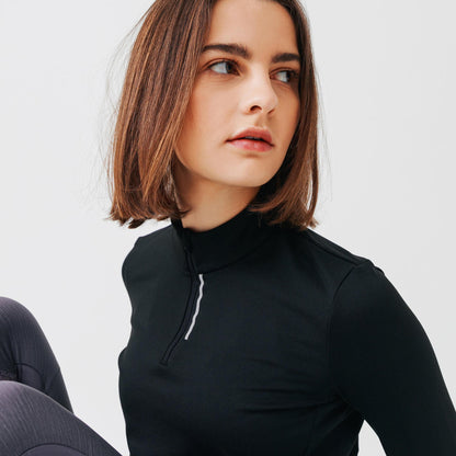 Women's 100 Long-Sleeved Half-Zip Running T-shirt
