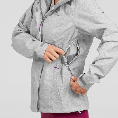 Quechua Women's MH100 Waterproof Hiking Rain Jacket