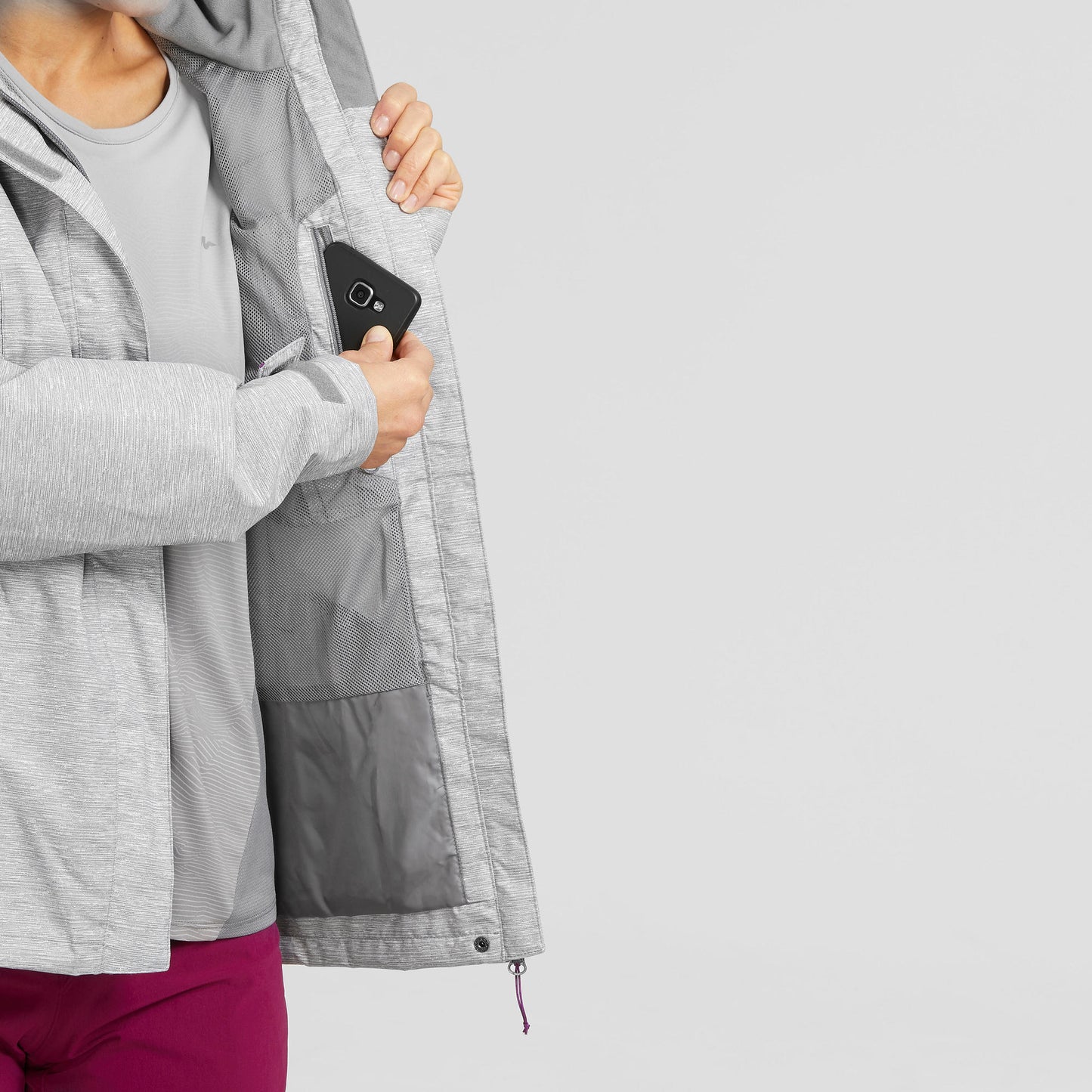 Quechua Women's MH100 Waterproof Hiking Rain Jacket