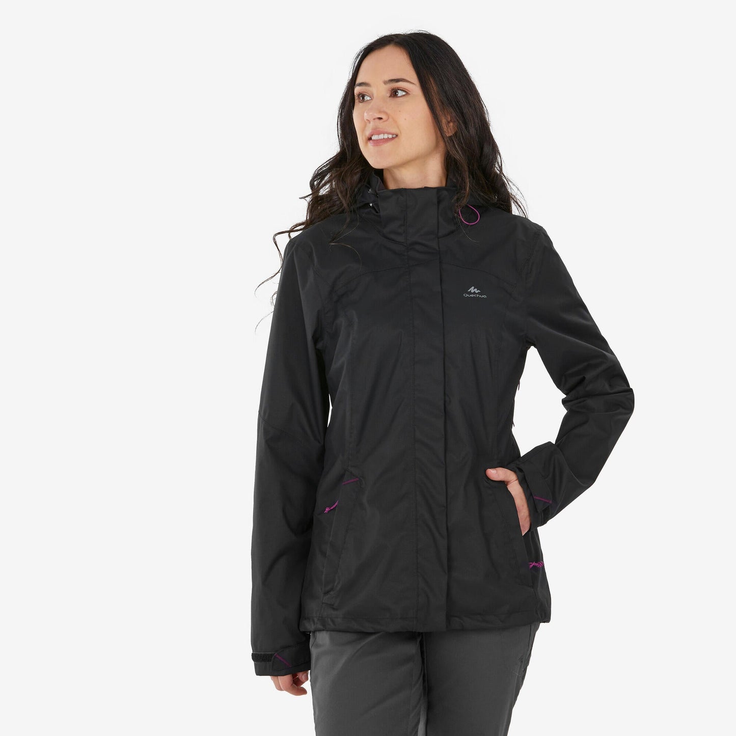 Quechua Women's MH100 Waterproof Hiking Rain Jacket