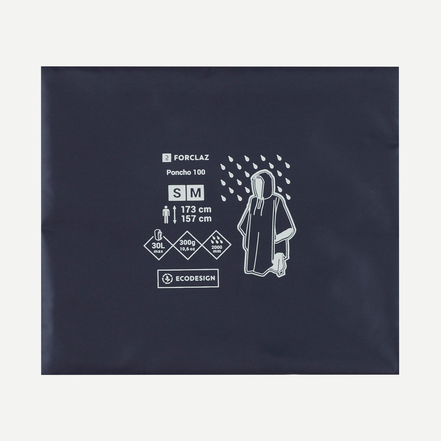 Forclaz MT100 Rain Poncho - 30 L