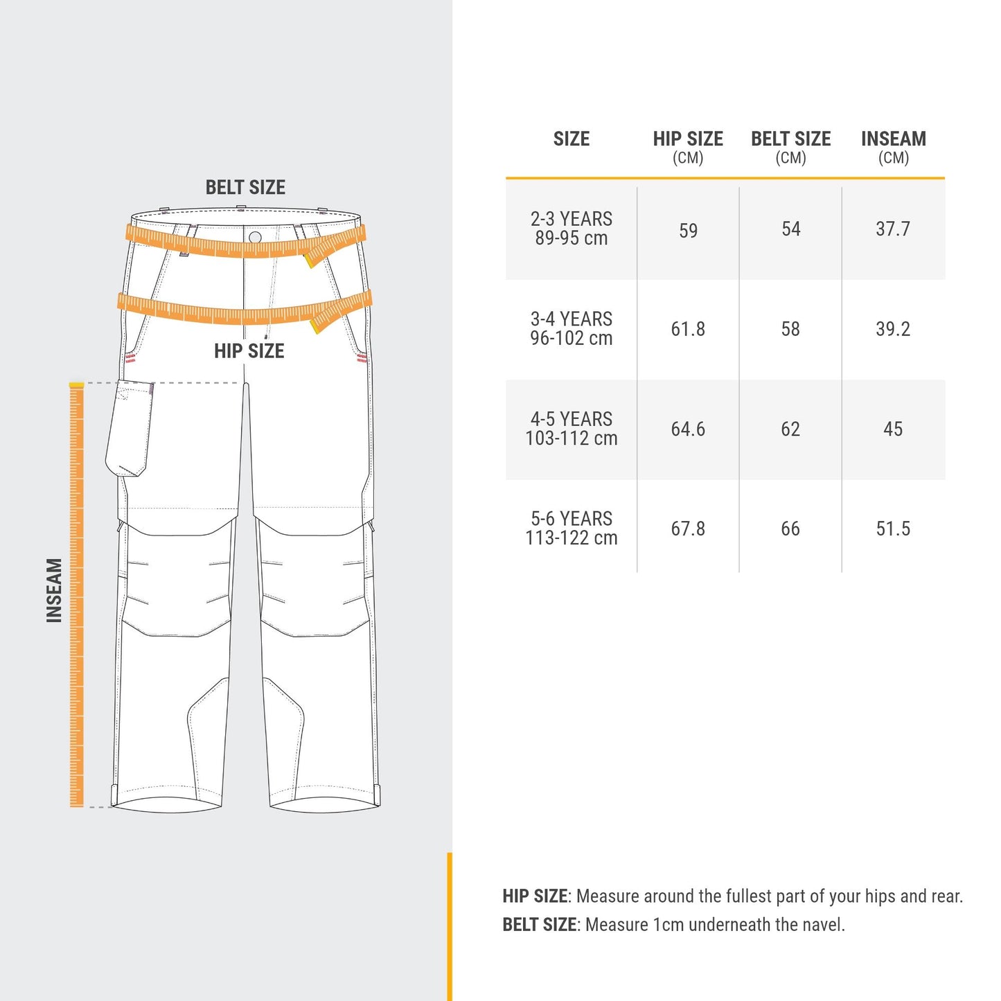 Quechua Kids' MH500 Convertible Hiking Pants - Ages 2-6