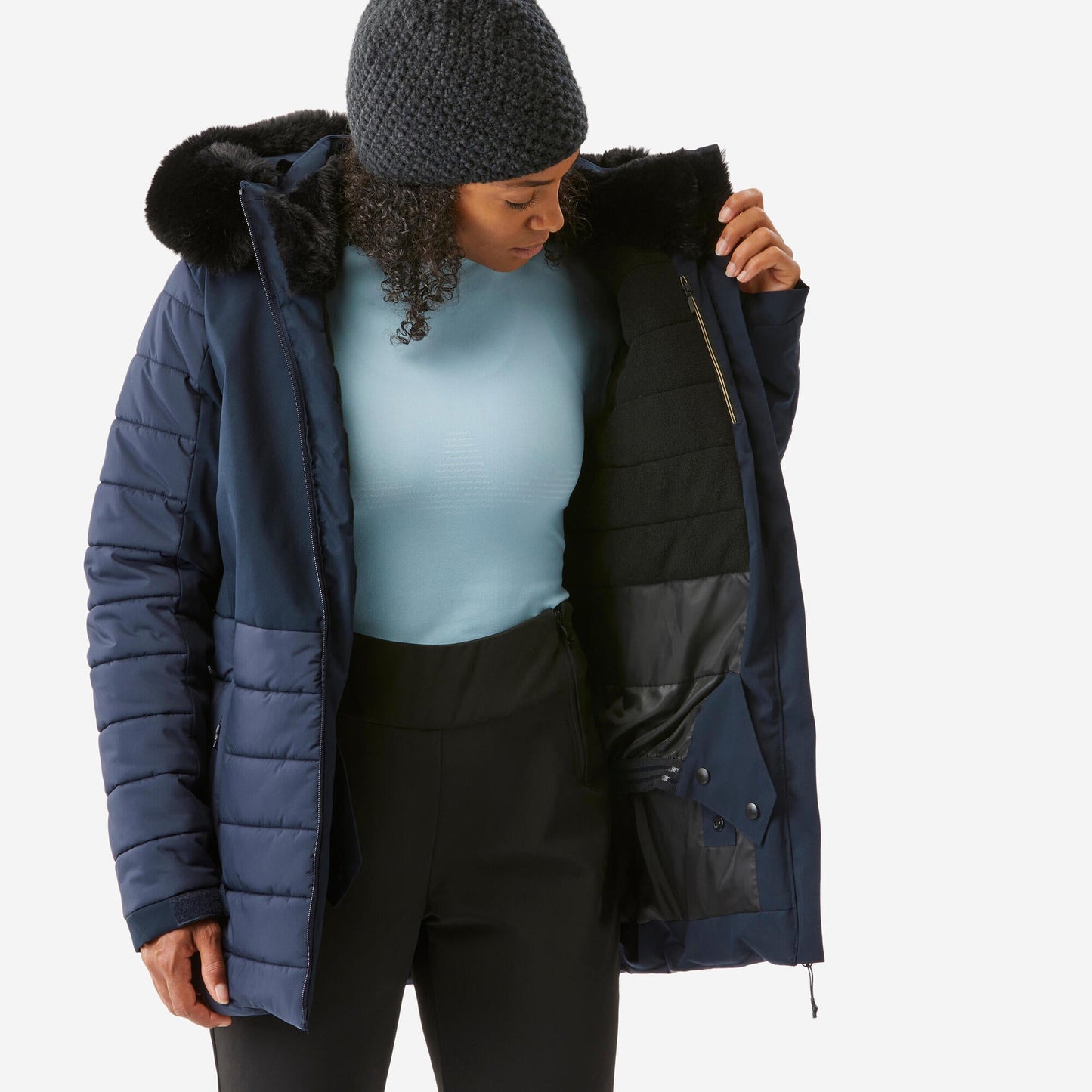 Wedze Women's 100 Mid-Length Warm Ski Jacket