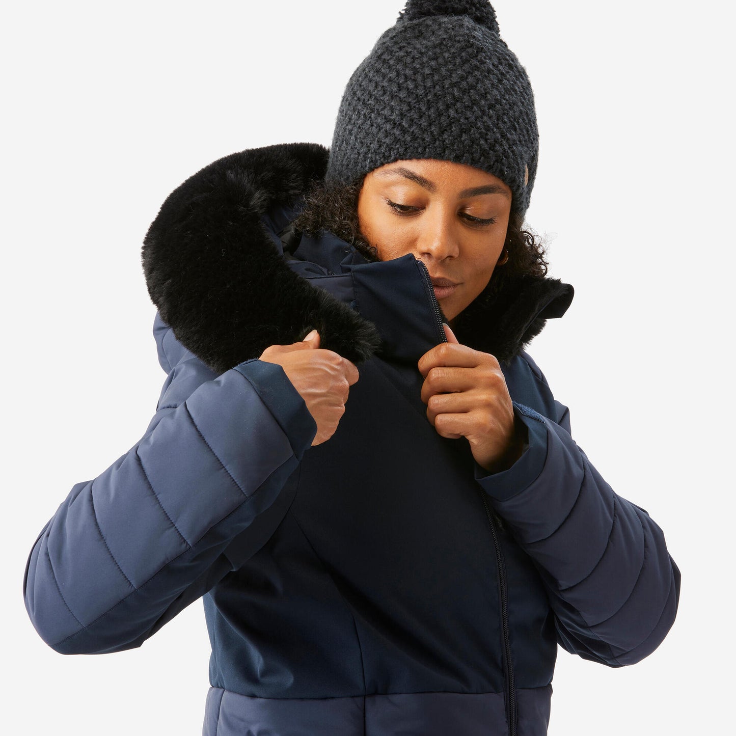 Wedze Women's 100 Mid-Length Warm Ski Jacket