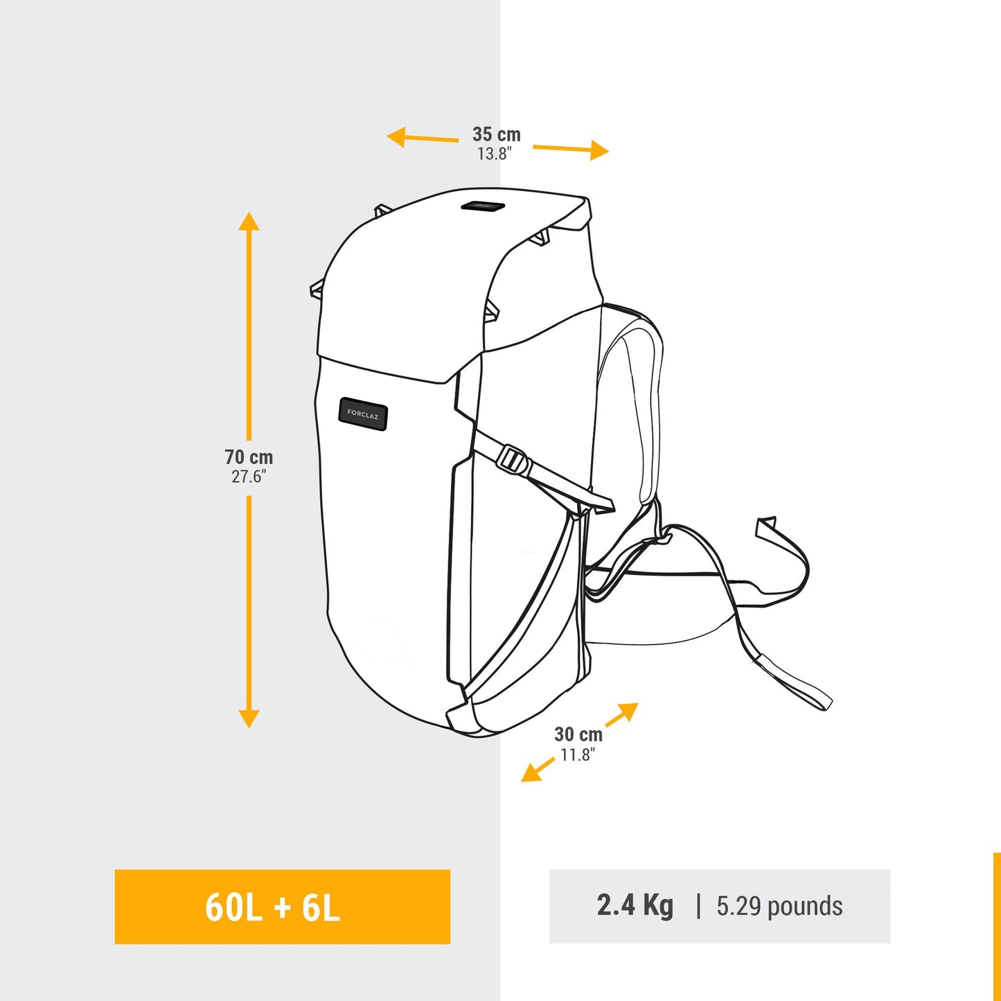 Forclaz Women's Travel 900 60 + 6 L Backpacking Pack