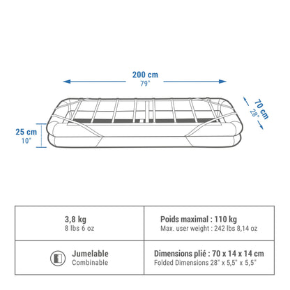 Quechua Camp Bed Air 79" Inflatable Camping Bed Base
