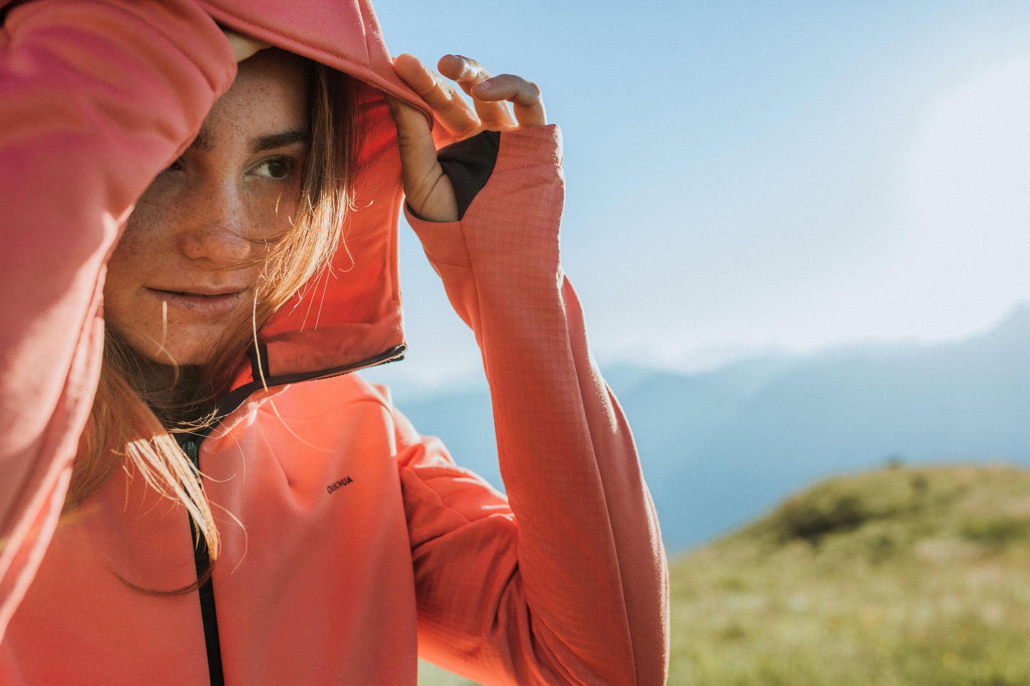 Quechua Women's Hiking Fleece Jacket - MH520 Hood
