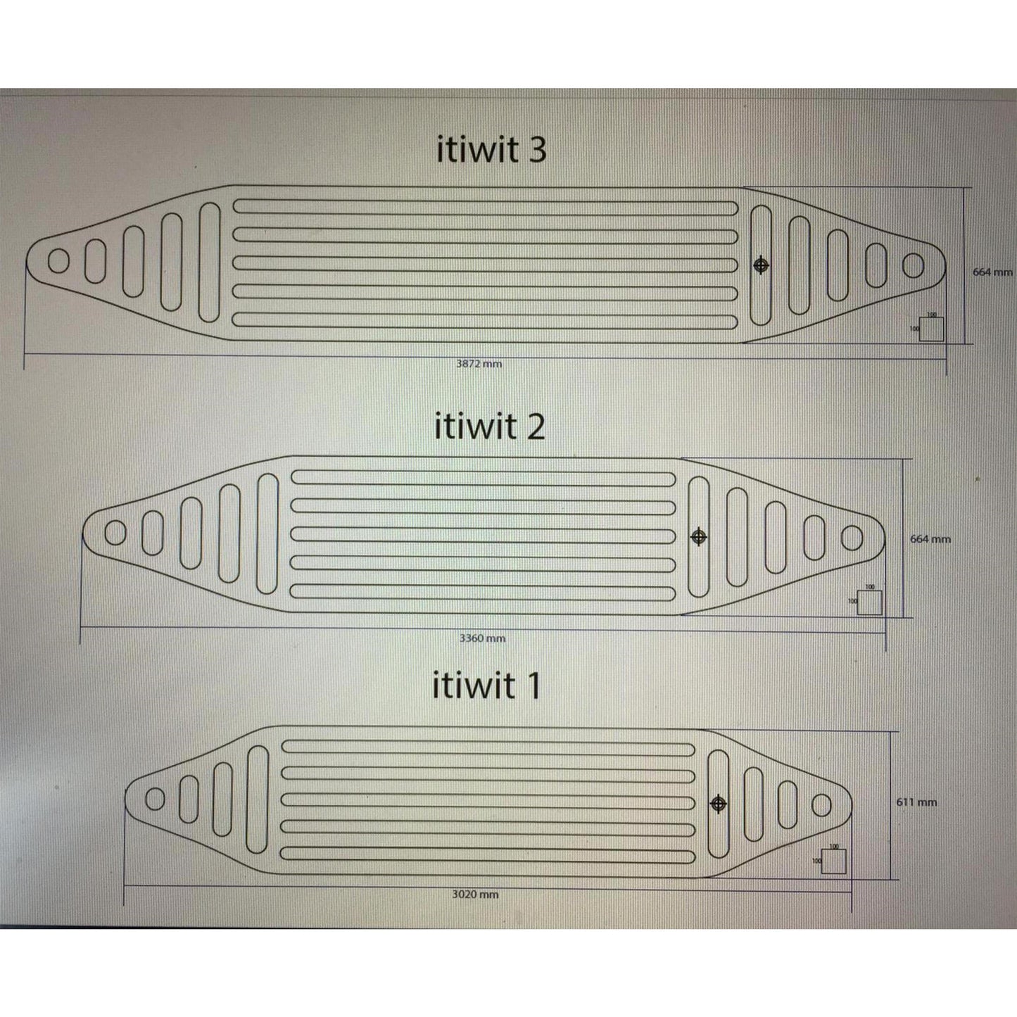 FLOOR BLADDER FOR ITIWIT 100 2-SEATER TEXTILE KAYAKS
