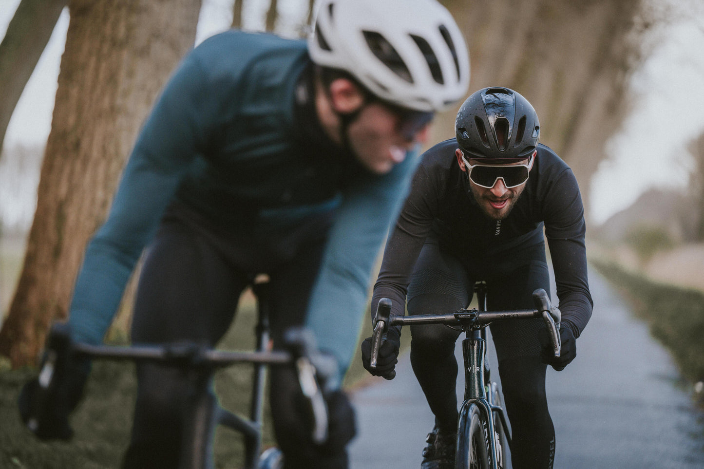 Van Rysel Men's Winter Road Cycling Tights Racer - Black