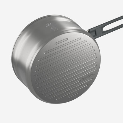 Quechua Stainless steel non-stick camping cookset 500 for 2 people - 15-piece
