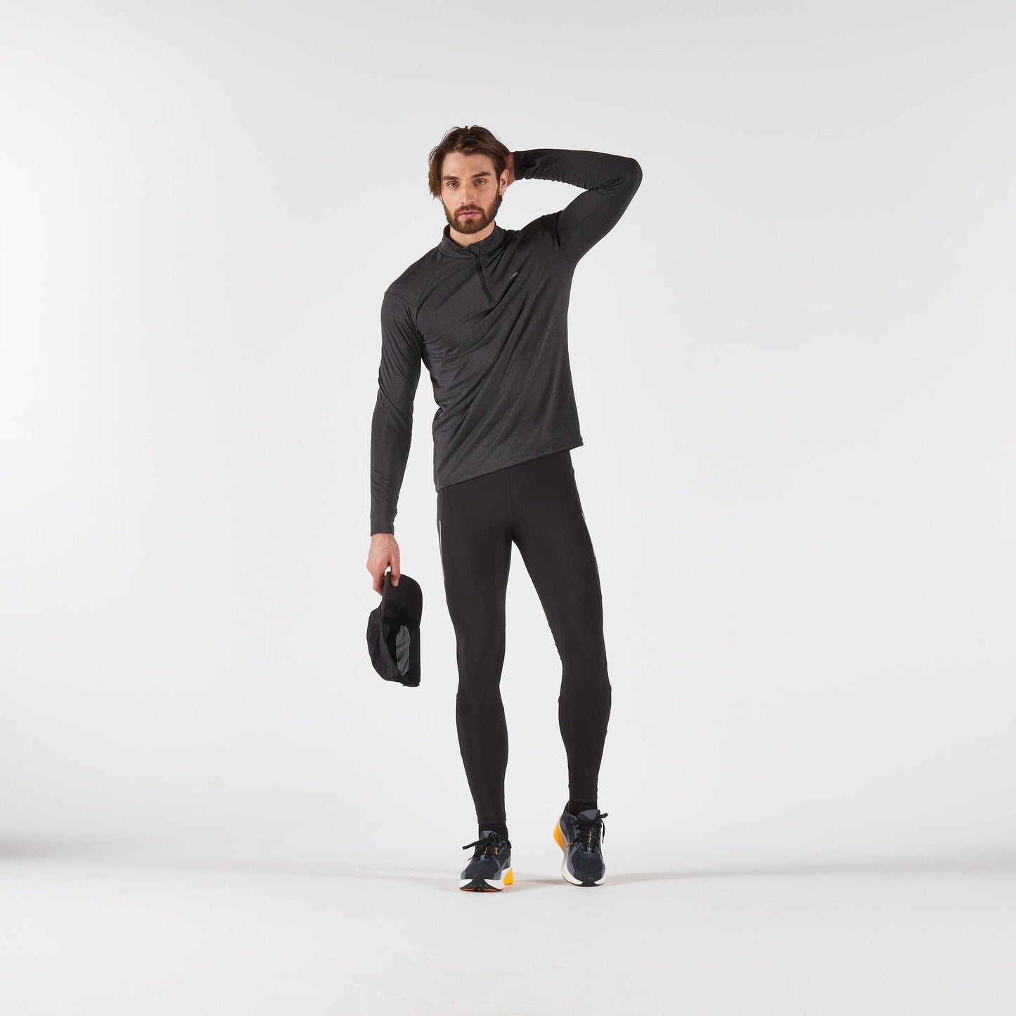 Kiprun Men's 100 Long-Sleeved Half-Zip Running T-shirt