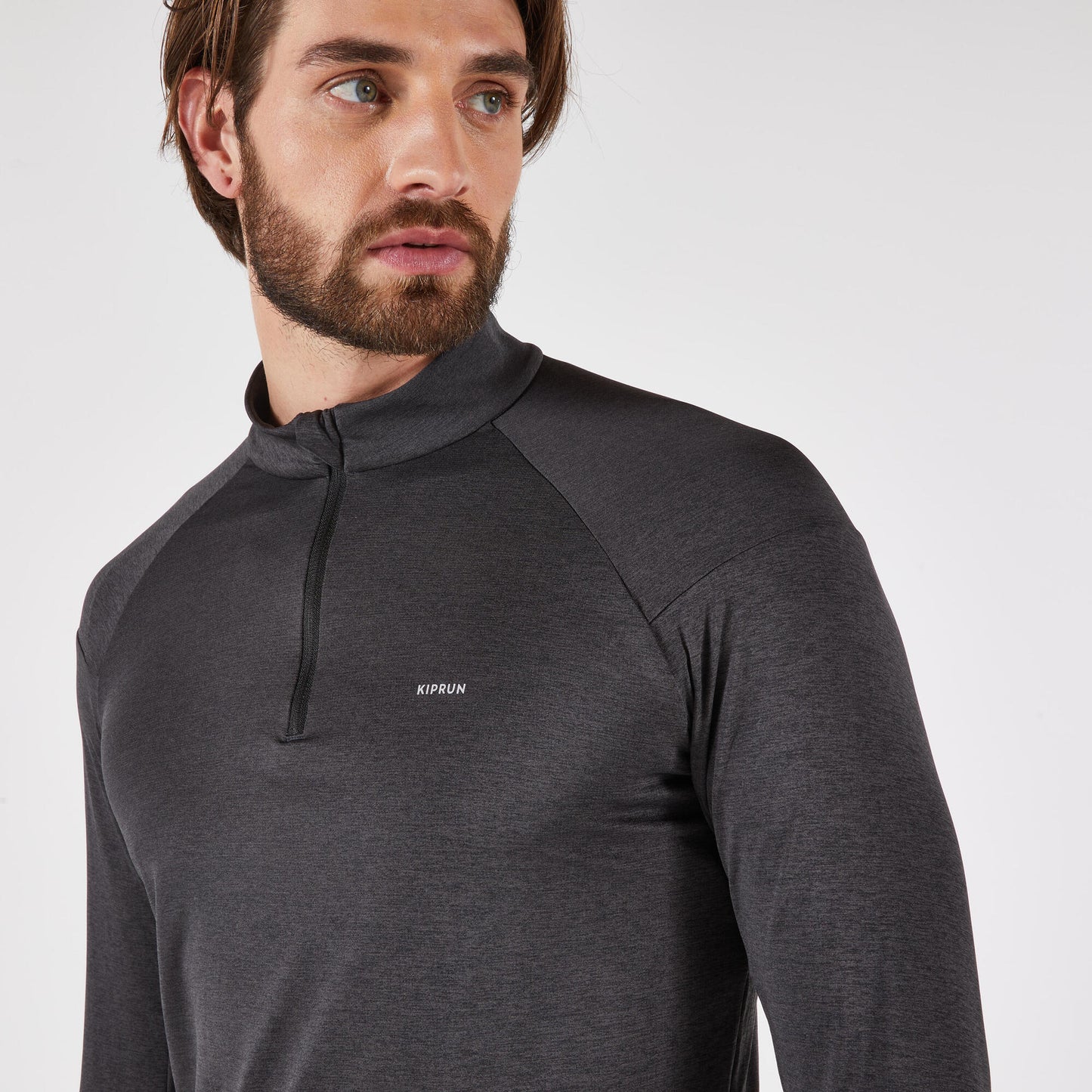 Kiprun Men's 100 Long-Sleeved Half-Zip Running T-shirt