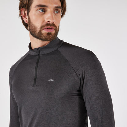 Kiprun Men's 100 Long-Sleeved Half-Zip Running T-shirt