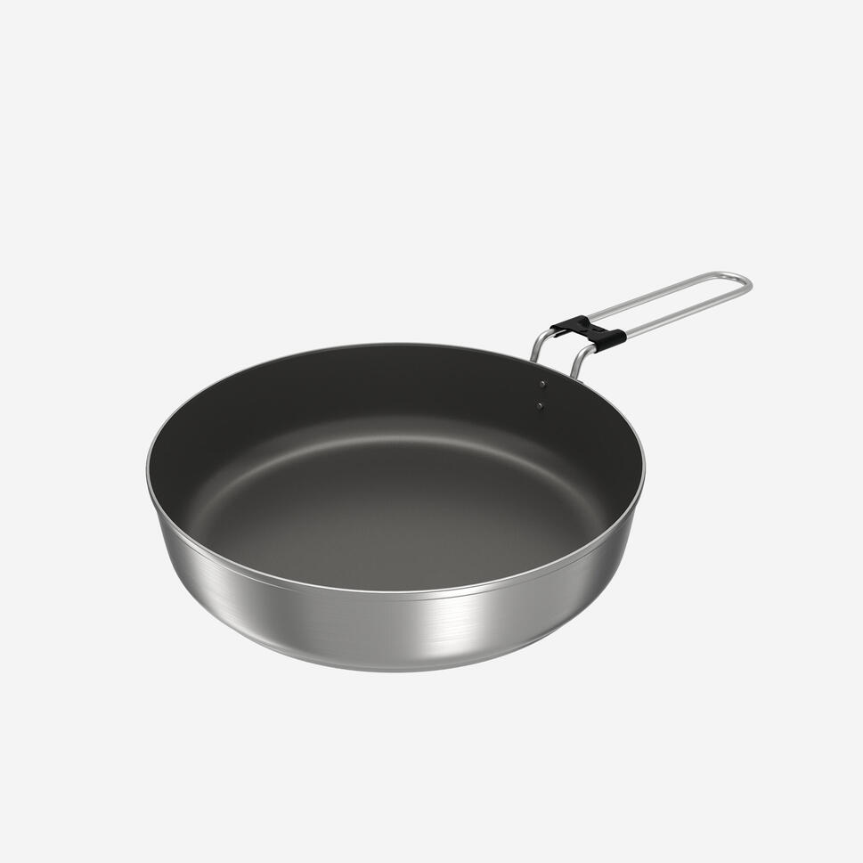 Quechua 500 Stainless Steel Nonstick Camping Cookset – 25-Piece for 4 People