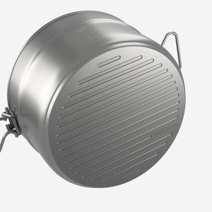Quechua 500 Stainless Steel Nonstick Camping Cookset – 25-Piece for 4 People
