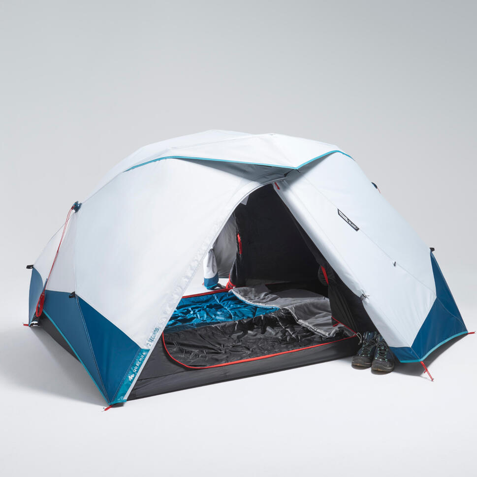 Quechua 2 Second Easy Fresh & Black Waterproof Pop Up Camping Tent - 2 Person