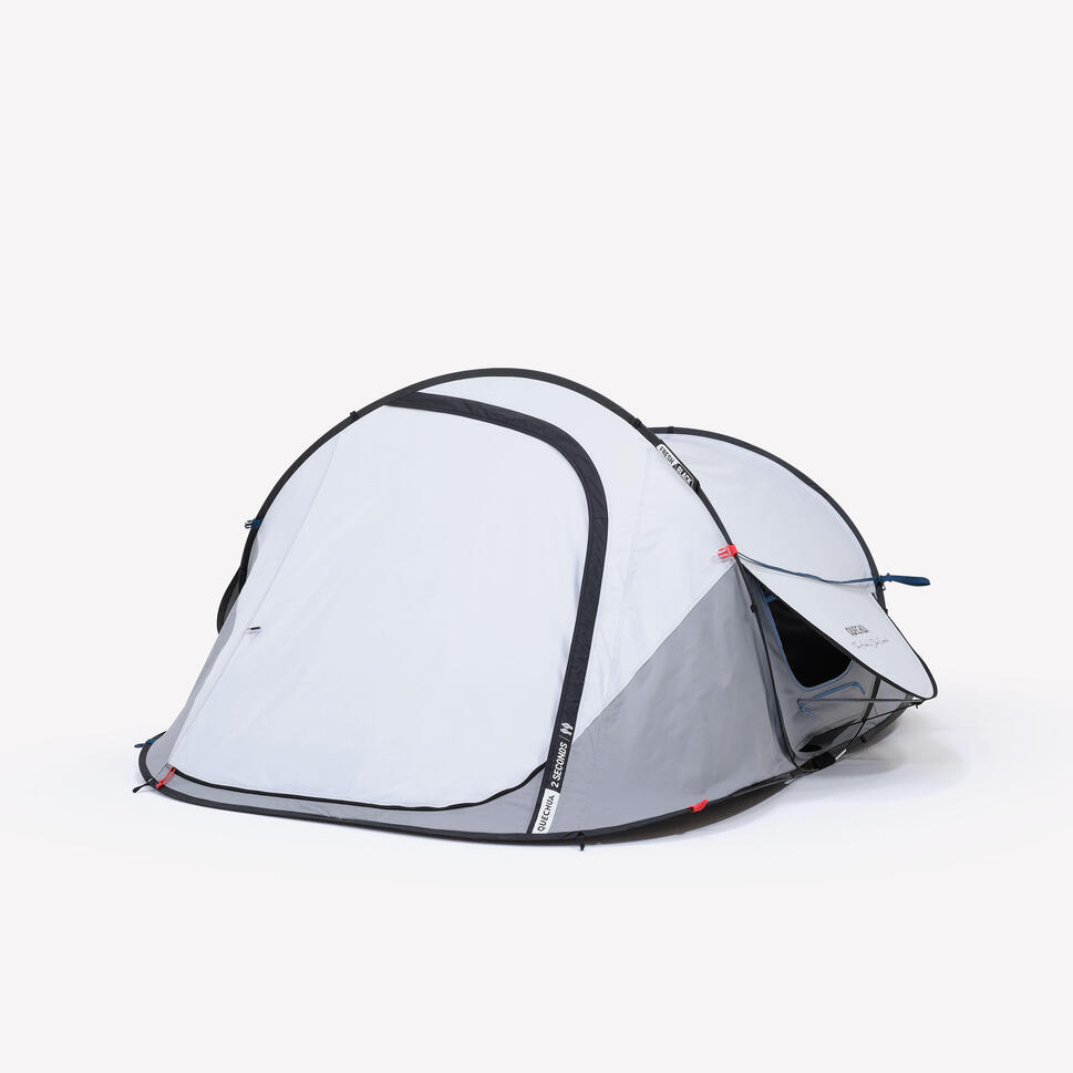 Quechua 2 Second Fresh & Black Waterproof Pop Up Camping Tent 2 Person